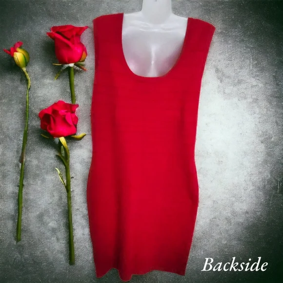 NWT!! Kardashian Kollection Red Sleeveless Bodycon Dress!! Always Open To Offers - Picture 10 of 11